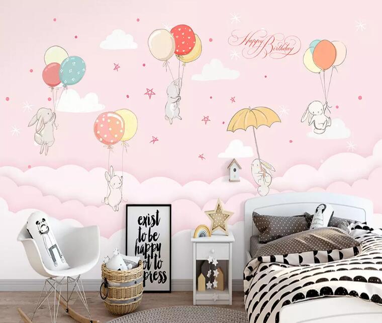 3D Pink Balloon 732 Wall Murals Wallpaper AJ Wallpaper 2