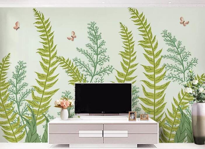3D Green Leaf 1496 Wall Murals Wallpaper AJ Wallpaper 2