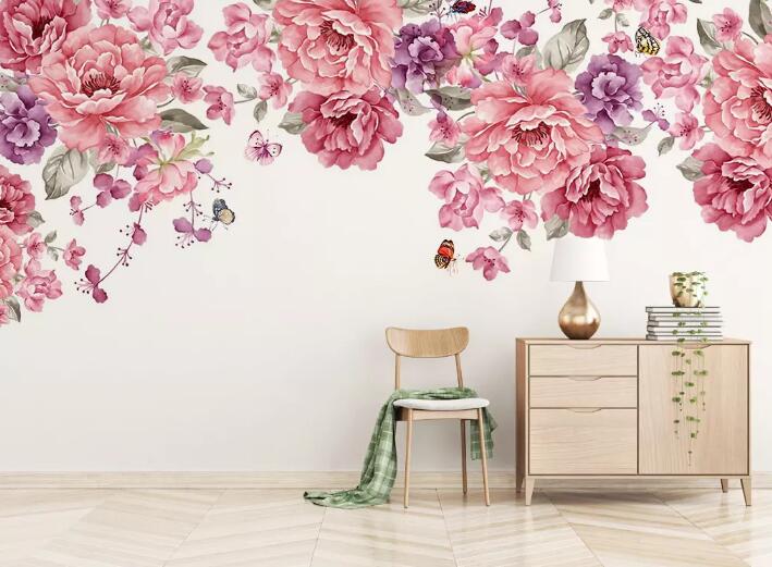 3D Pink Flowers 203 Wall Murals Wallpaper AJ Wallpaper 2