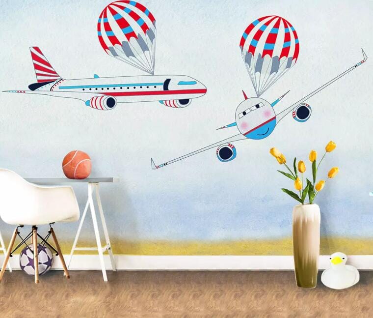 3D Cute Airplane 1662 Wall Murals Wallpaper AJ Wallpaper 2