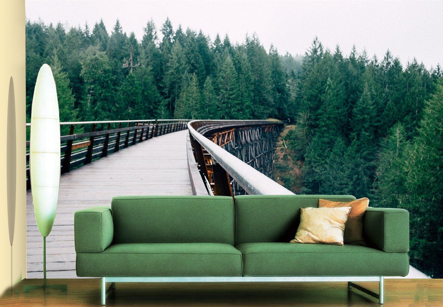 3D Pines Forest Bridge 75 Wallpaper AJ Wallpaper