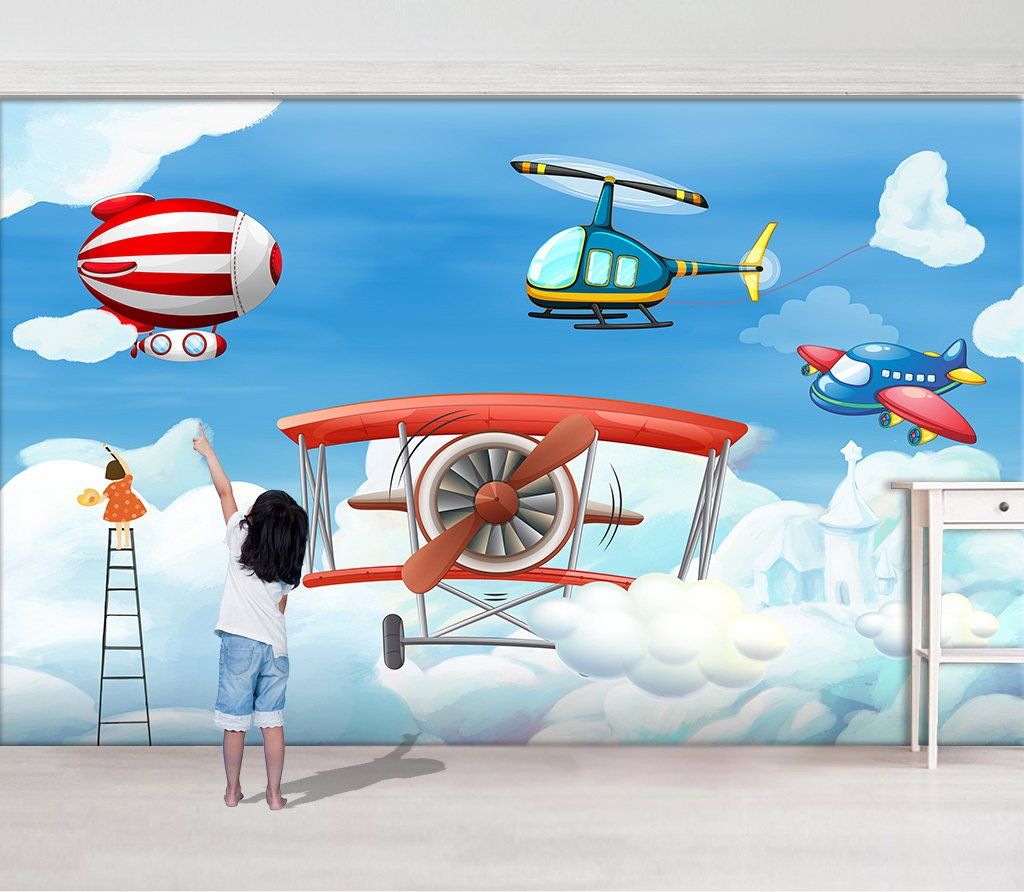 3D Aircraft 842 Wall Murals Wallpaper AJ Wallpaper 2