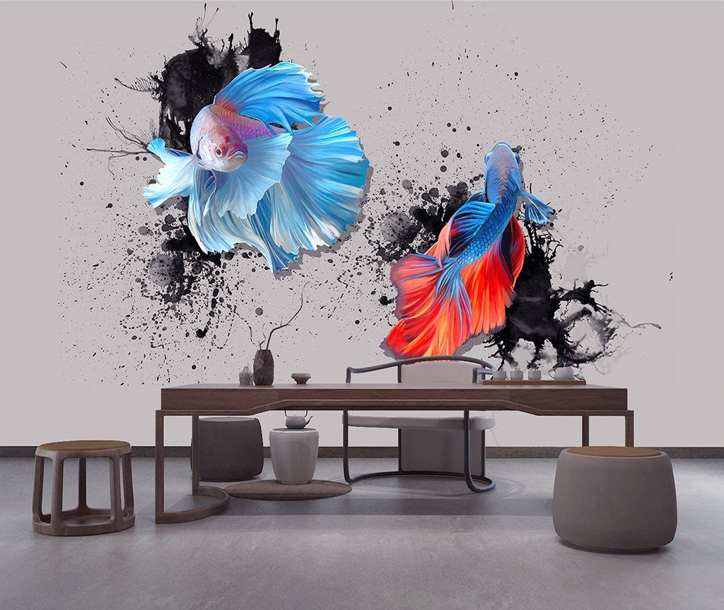 3D Goldfish 350 Wall Murals Wallpaper AJ Wallpaper 2