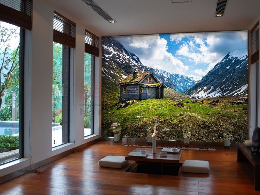 Green Slope Hill And Room 44 Wallpaper AJ Wallpaper 1