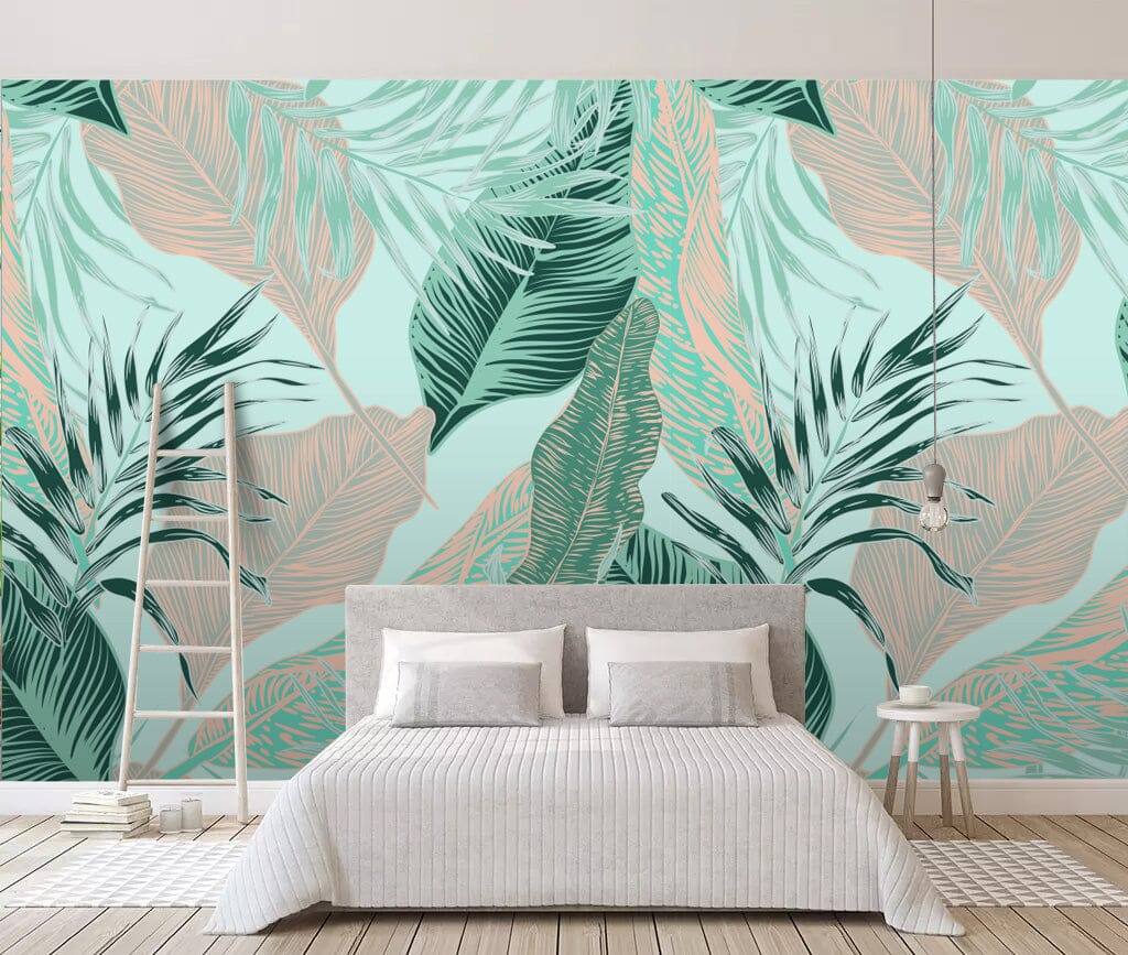 3D Painted Leaves WC033 Wall Murals Wallpaper AJ Wallpaper 2