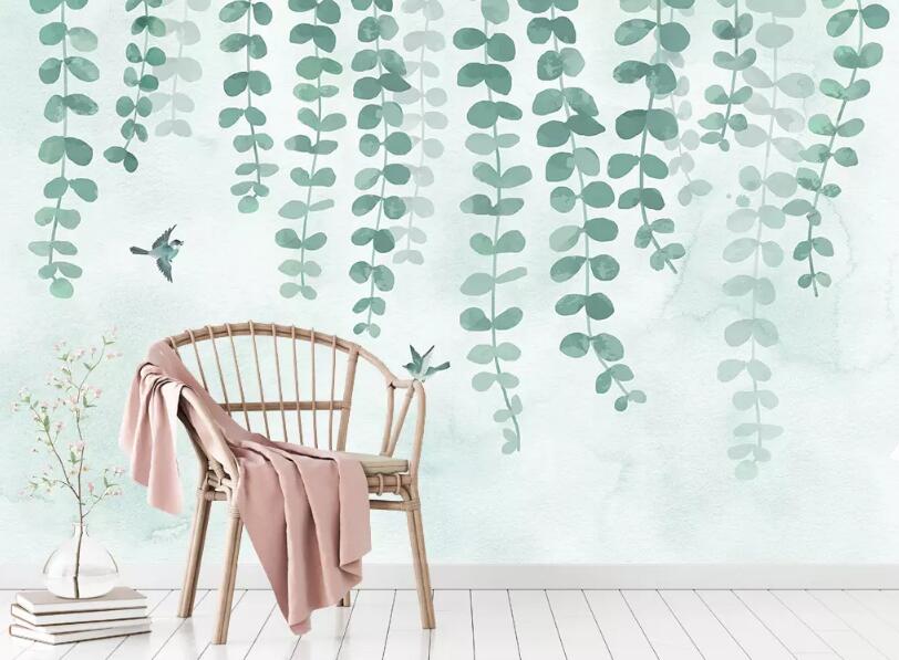 3D Green Leaves 263 Wall Murals Wallpaper AJ Wallpaper 2