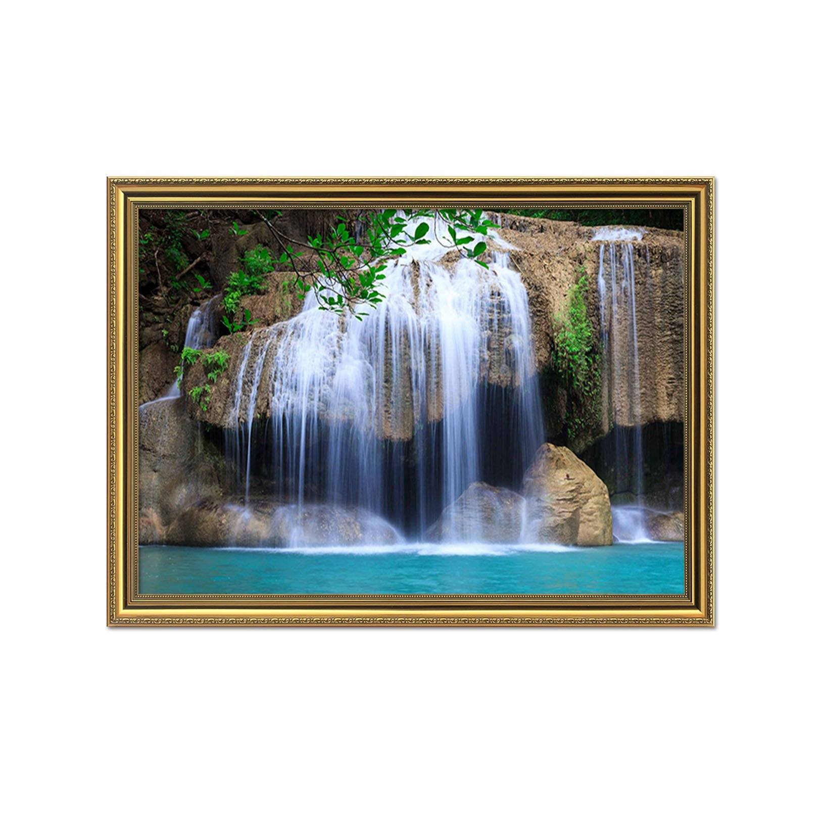 3D Mountain Stone River 109 Fake Framed Print Painting Wallpaper AJ Creativity Home
