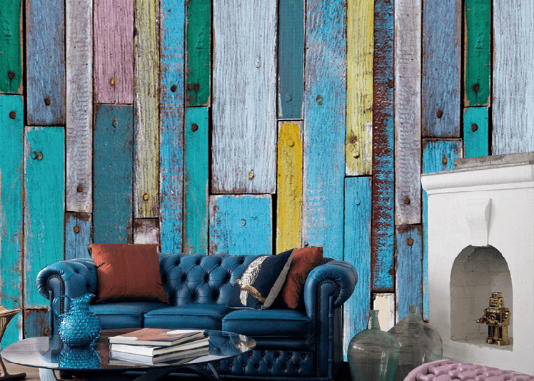 Uneven Color Boards Wallpaper AJ Wallpaper