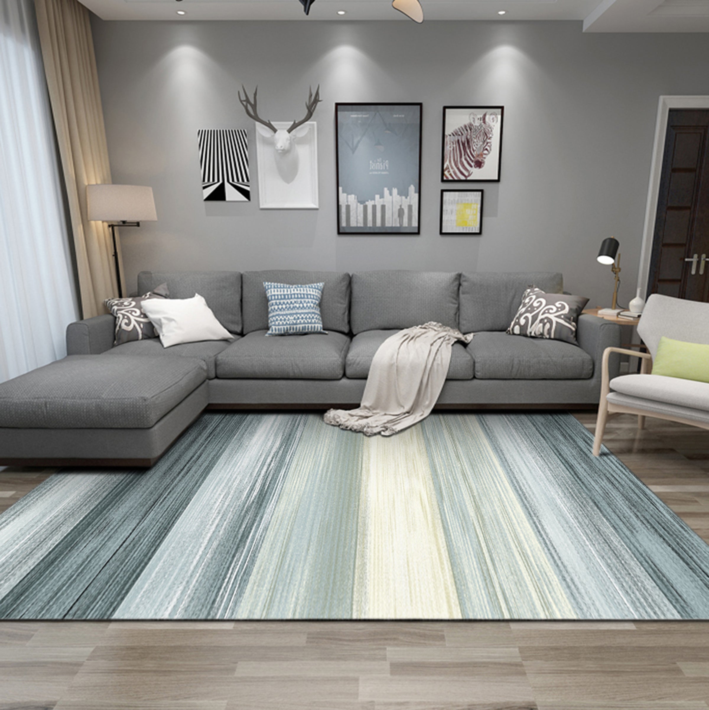 3D Color Stripe WG241 Non Slip Rug Mat Mat AJ Creativity Home