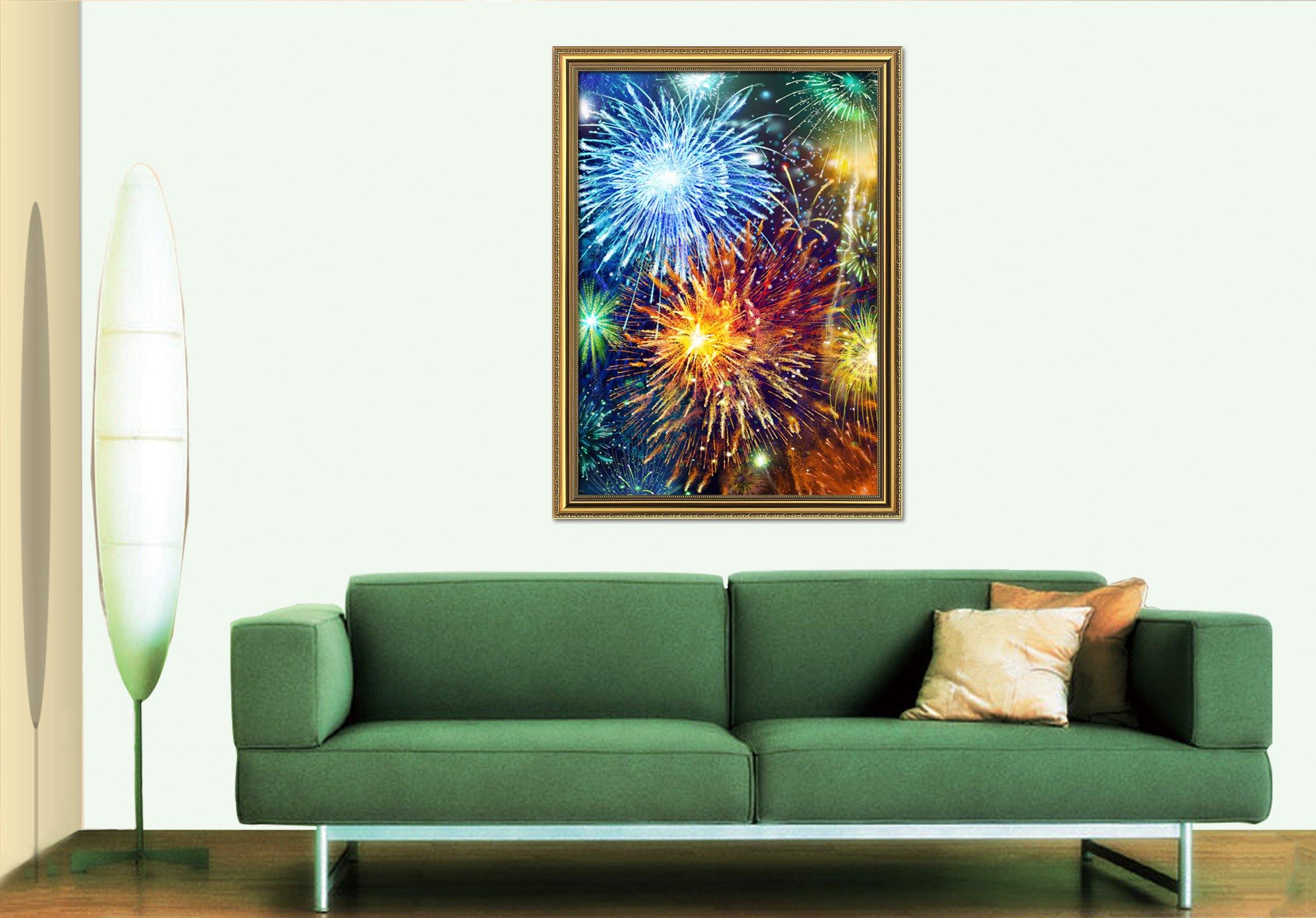 3D Beautiful Fireworks 027 Fake Framed Print Painting Wallpaper AJ Creativity Home