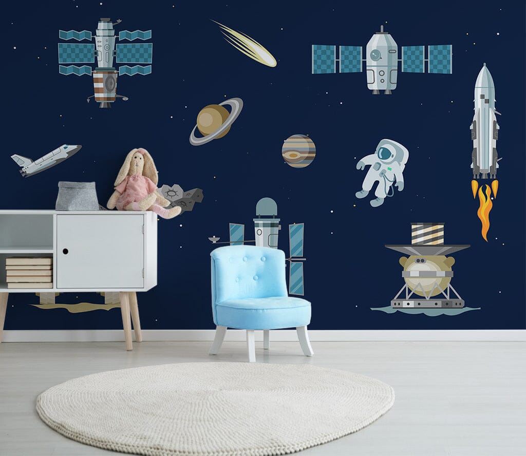 3D Astronaut Aircraft WC076 Wall Murals Wallpaper AJ Wallpaper 2