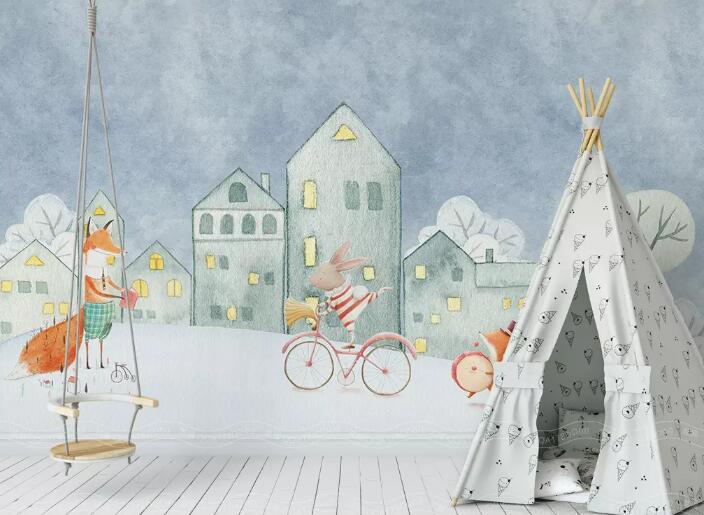 3D Castle Bicycle 1429 Wall Murals Wallpaper AJ Wallpaper 2