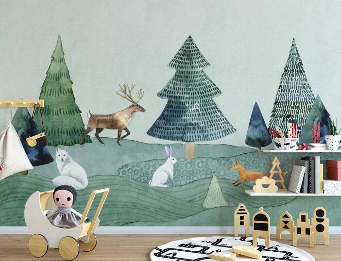 3D Animal Forest 443 Wall Murals Wallpaper AJ Wallpaper 2