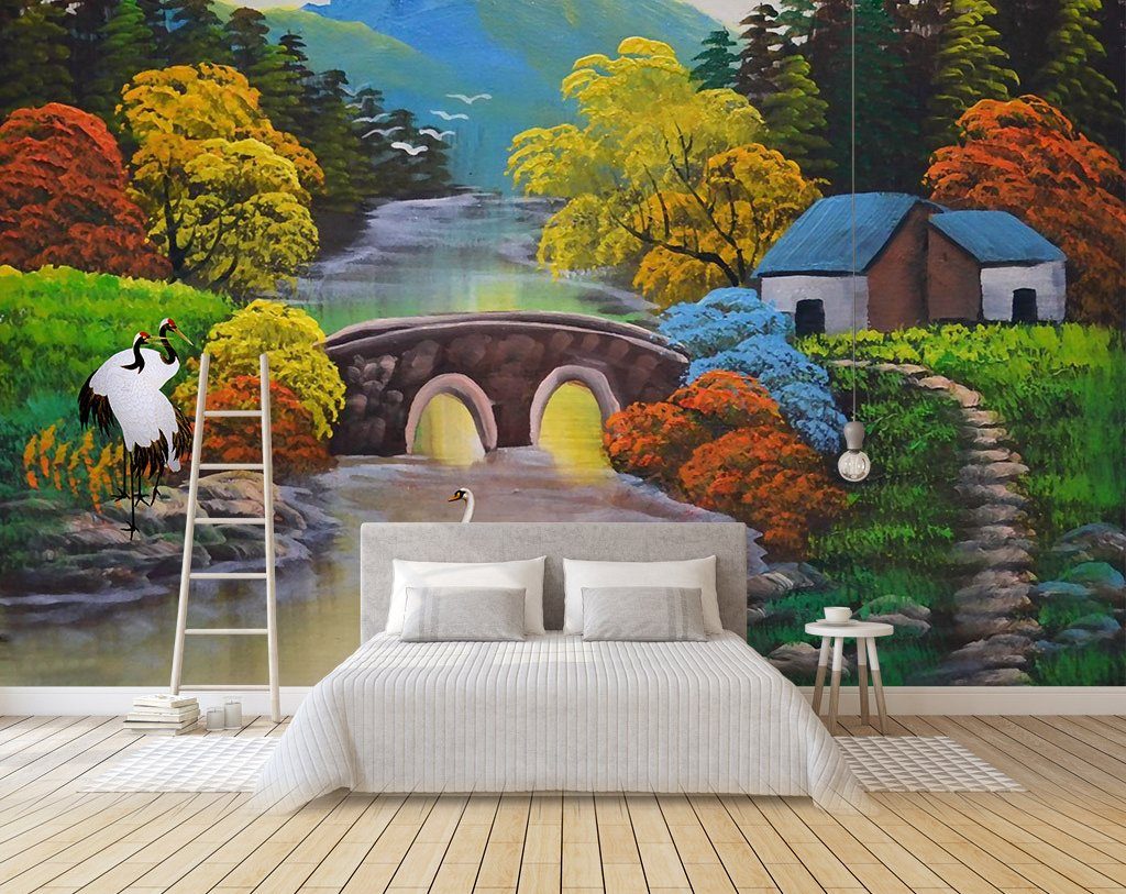 3D Red Crowned Crane 169 Wall Murals Wallpaper AJ Wallpaper 2