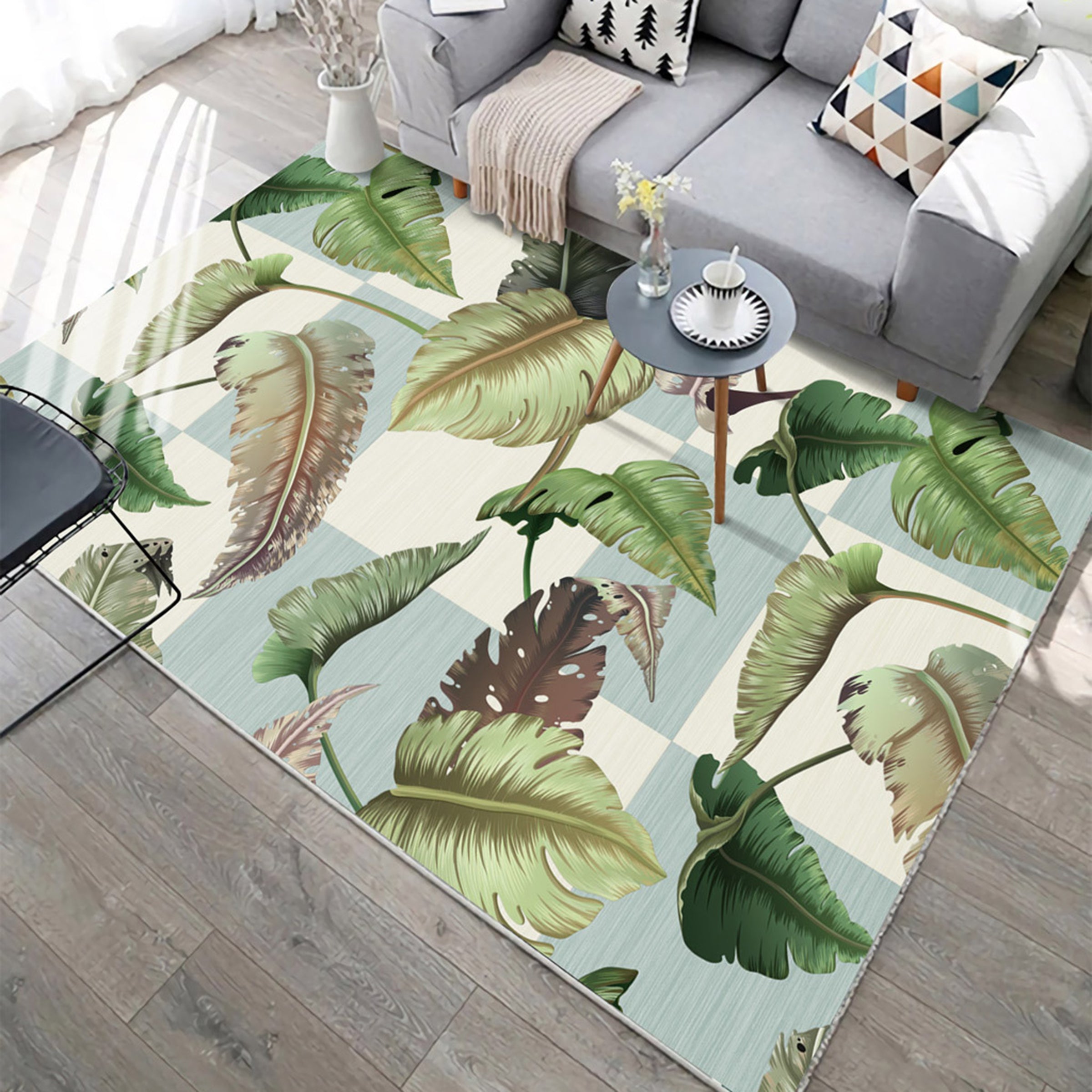 3D Green Leaf WG311 Non Slip Rug Mat Mat AJ Creativity Home