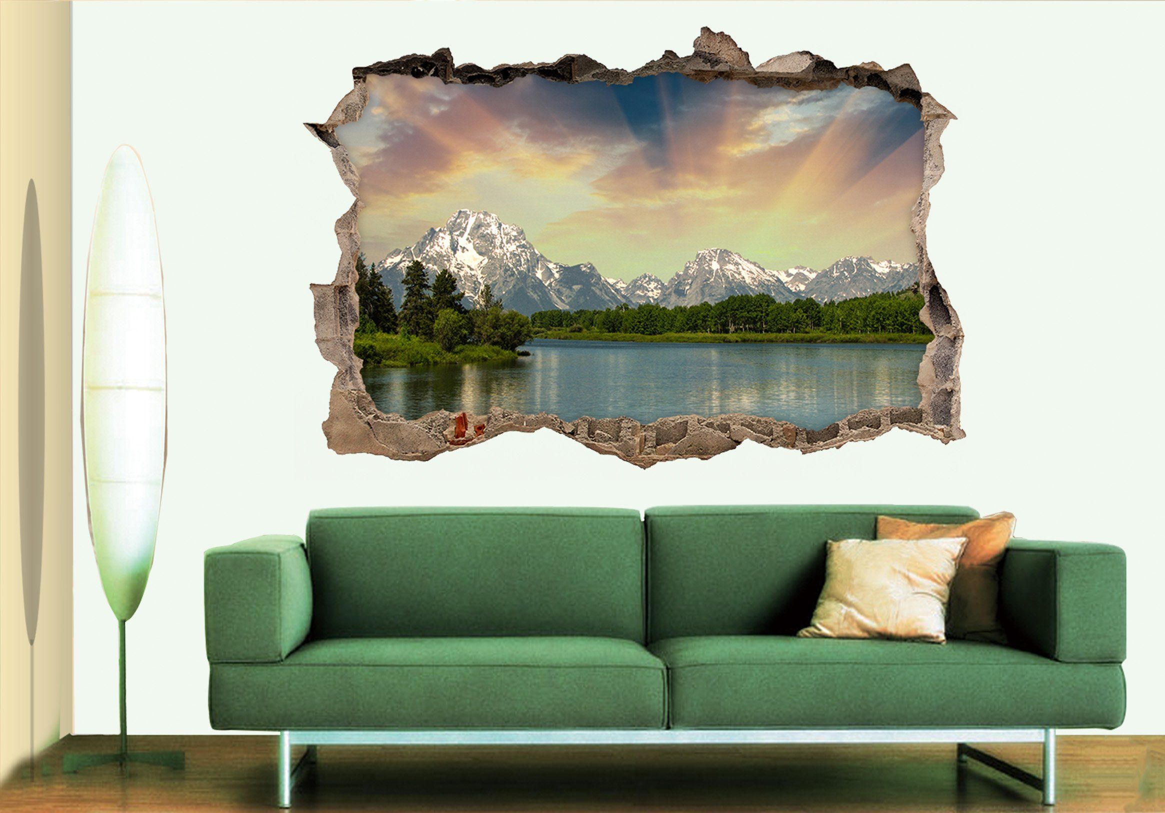 3D Snow Mountains River Sunshine 336 Broken Wall Murals Wallpaper AJ Wallpaper