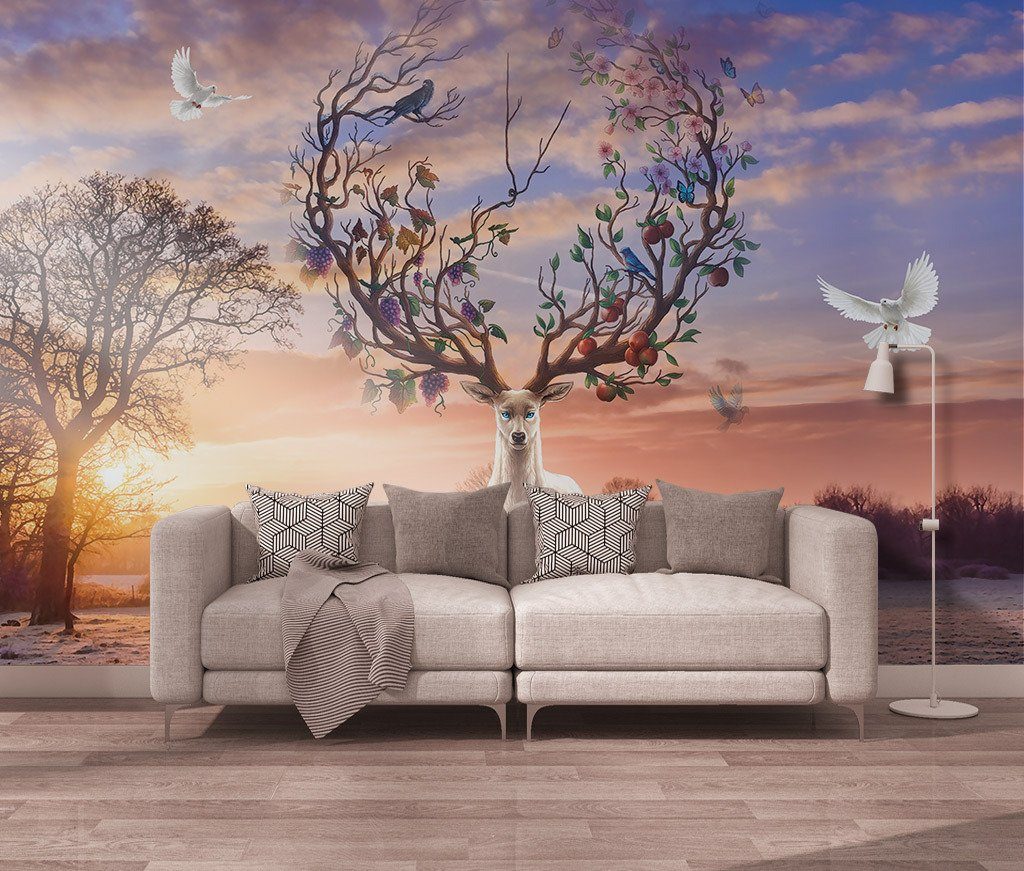 3D Elk 170 Wall Murals Wallpaper AJ Wallpaper 2
