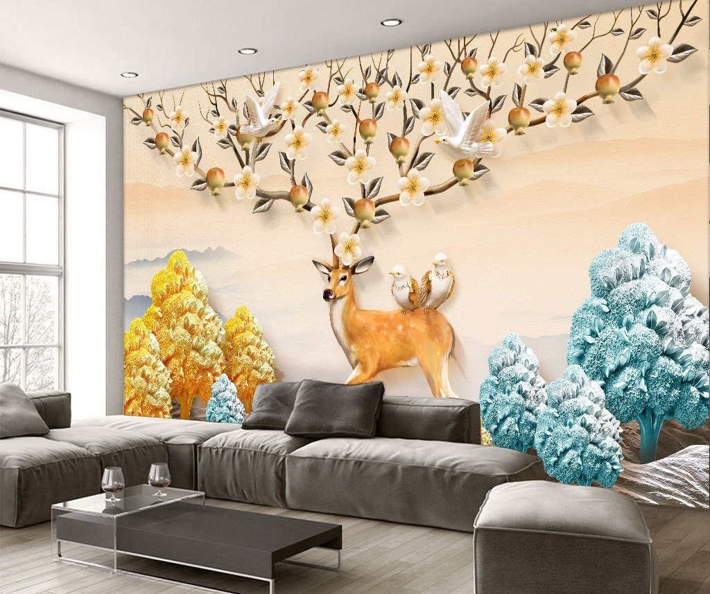 3D Flying Bird Deer 60 Wall Murals Wallpaper AJ Wallpaper 2