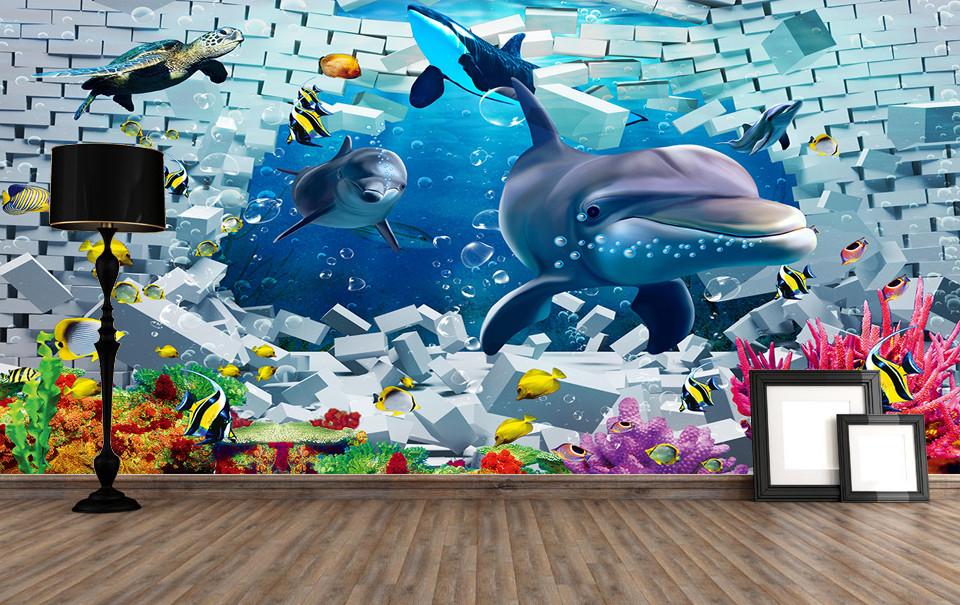 Swimming Dolphins 2 Wallpaper AJ Wallpaper