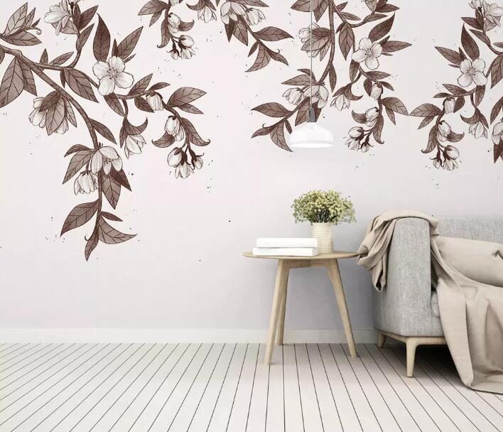 3D Grey Leaves 1659 Wall Murals Wallpaper AJ Wallpaper 2