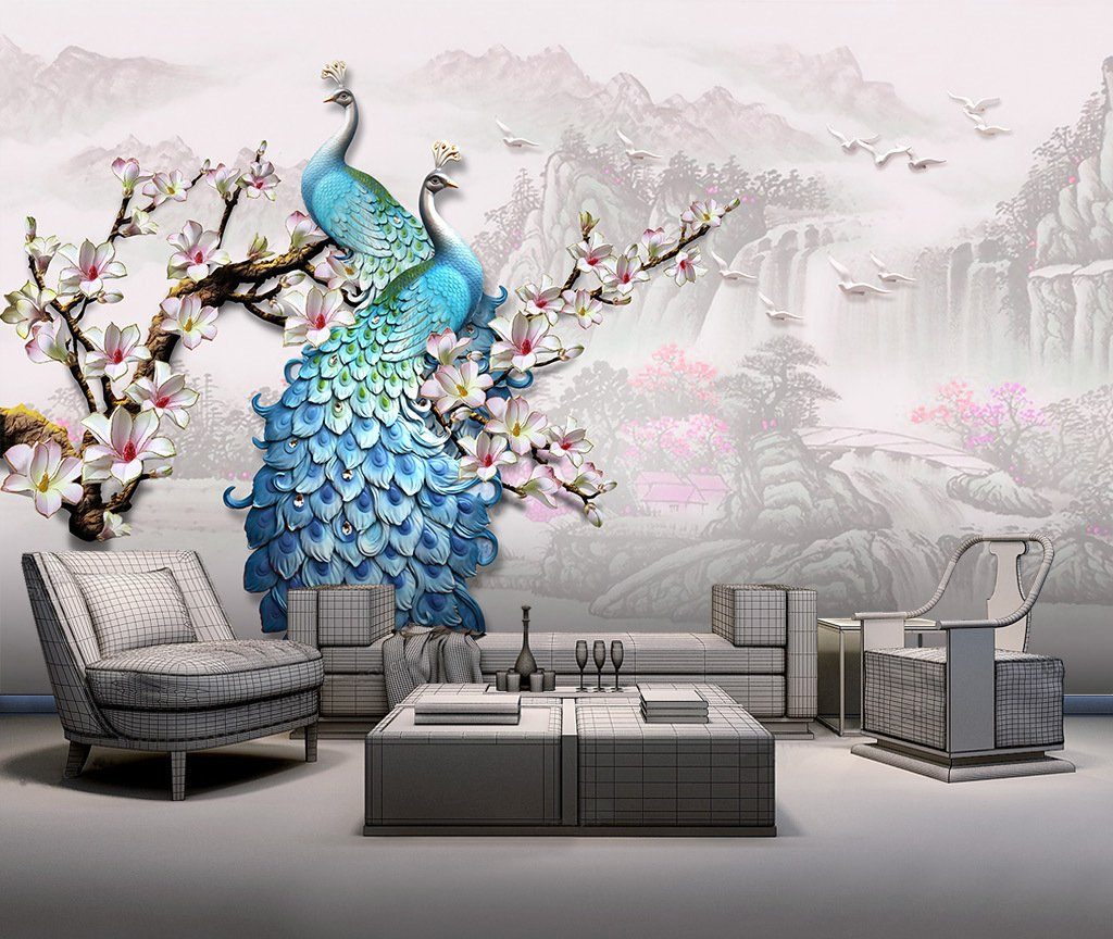 3D Peacock 70 Wall Murals Wallpaper AJ Wallpaper 2