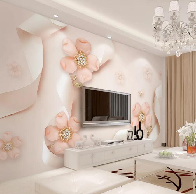 3D Pink Flowers 1151 Wall Murals Wallpaper AJ Wallpaper 2