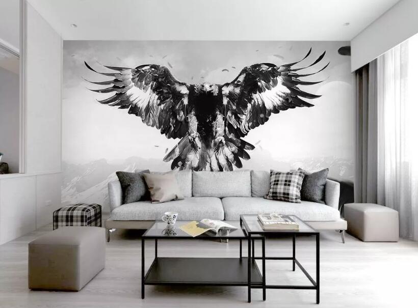3D Black Big Bird 1091 Wall Murals Wallpaper AJ Wallpaper 2