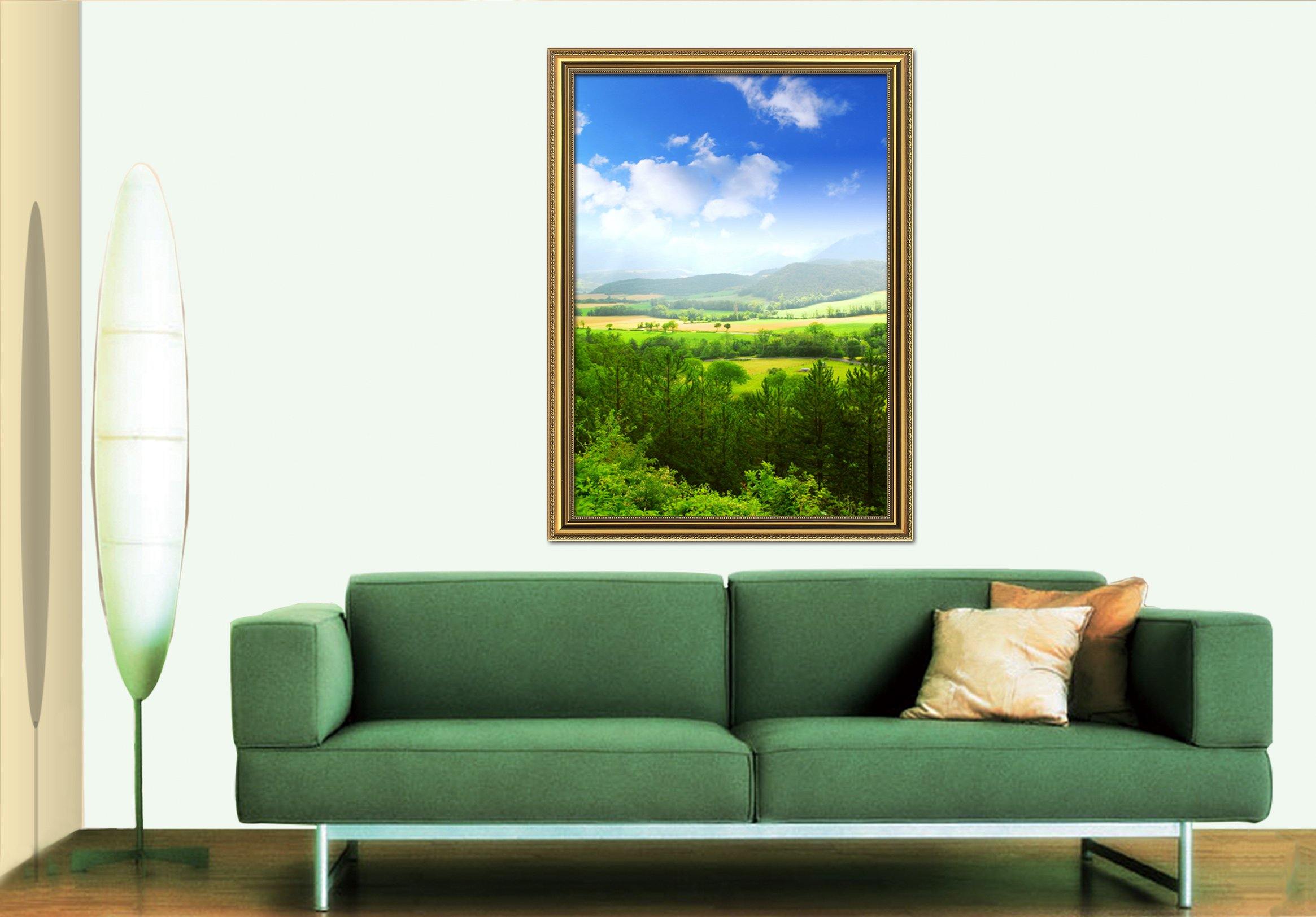 3D Forest Field 027 Fake Framed Print Painting Wallpaper AJ Creativity Home