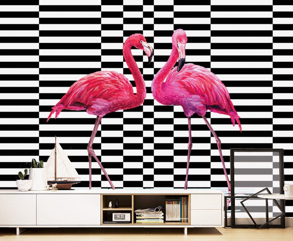 3D Flamingo 435 Wall Murals Wallpaper AJ Wallpaper 2