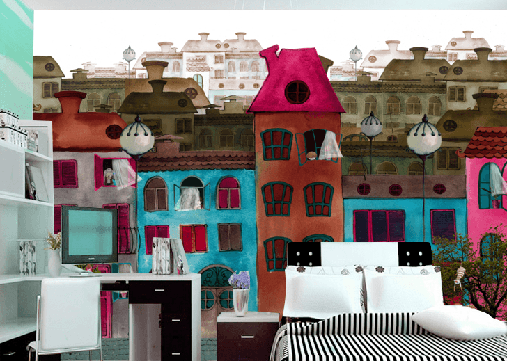 Colorful Buildings Wallpaper AJ Wallpaper