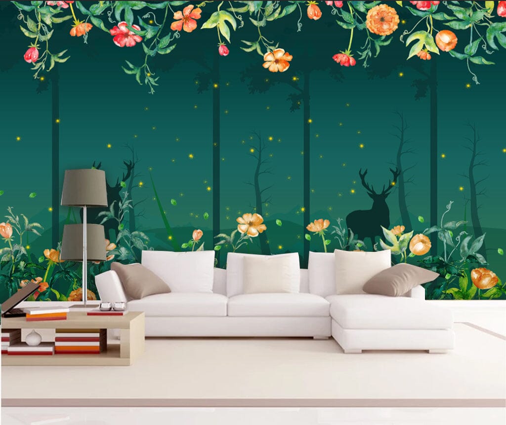 3D Night Garden WC067 Wall Murals Wallpaper AJ Wallpaper 2