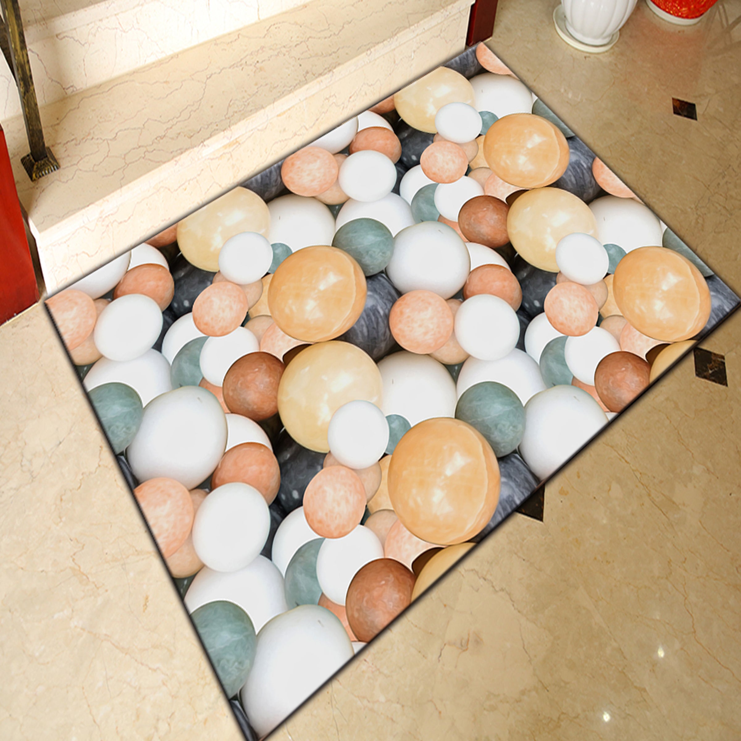 3D Colored Stones WG021 Non Slip Rug Mat Mat AJ Creativity Home