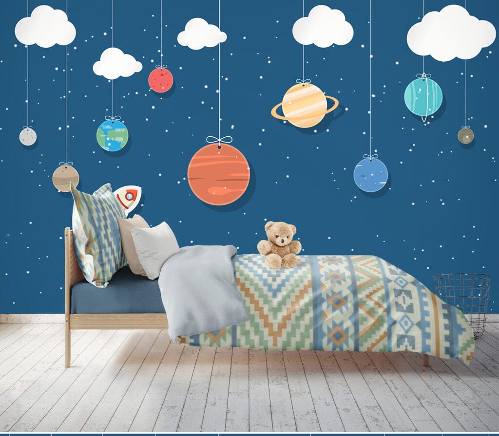 3D Cloud Planet WC081 Wall Murals Wallpaper AJ Wallpaper 2