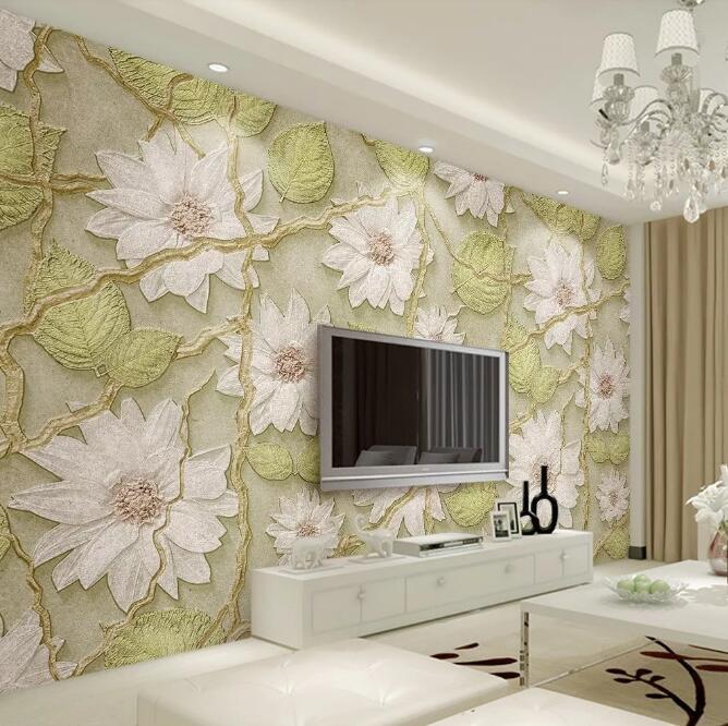 3D Big White Flower 996 Wall Murals Wallpaper AJ Wallpaper 2