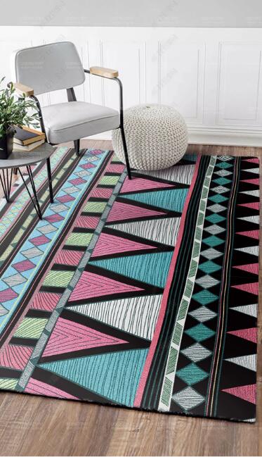 3D Color Geometry WG578 Non Slip Rug Mat Mat AJ Creativity Home