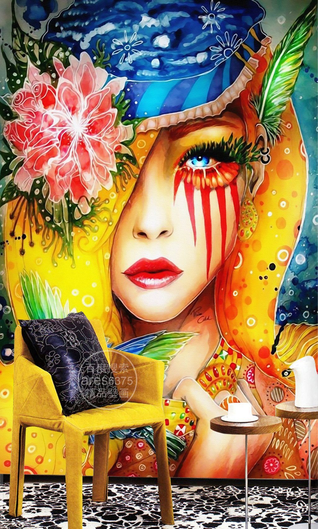 3D Color Lady Avatar 438 Wall Murals Wallpaper AJ Wallpaper 2