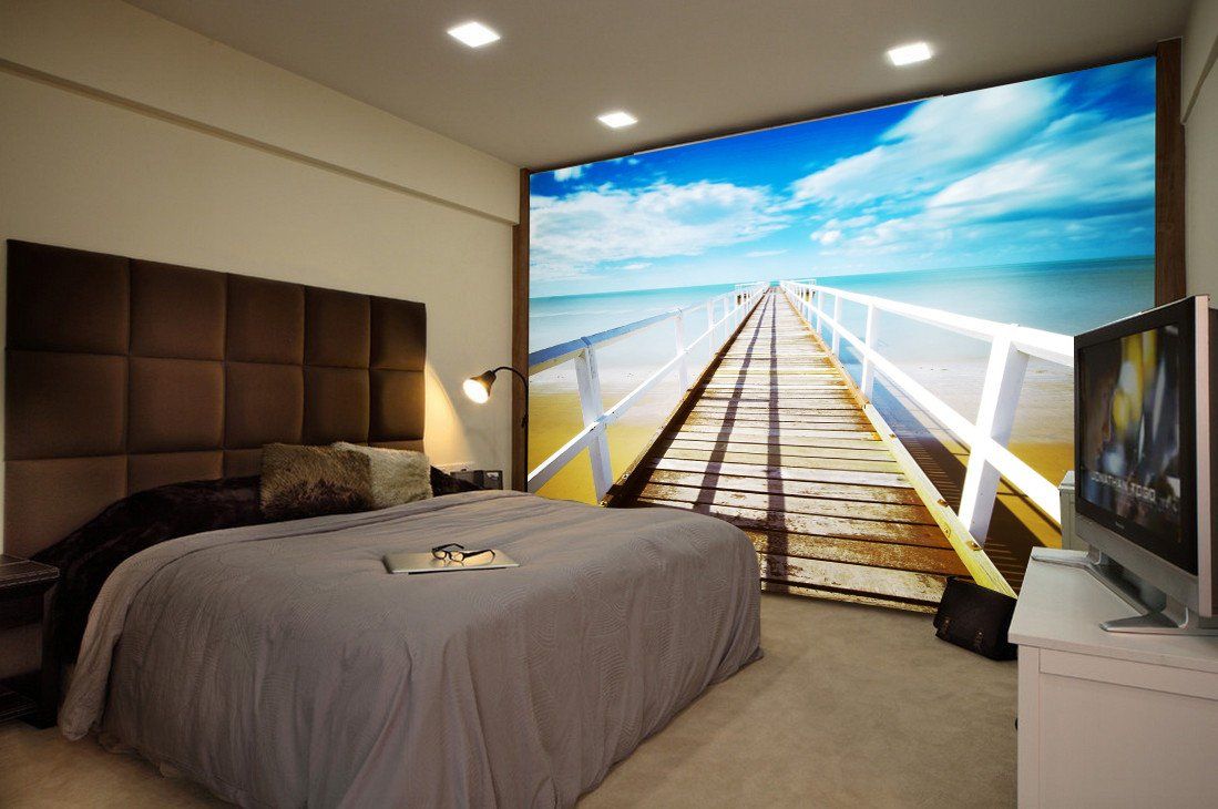 Beach Wooden Bridge Wallpaper AJ Wallpaper