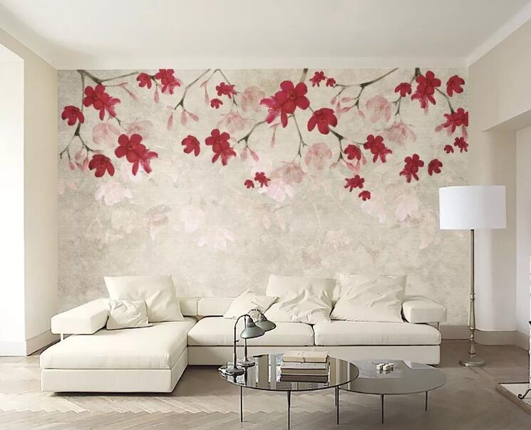 3D Red Leaves 996 Wall Murals Wallpaper AJ Wallpaper 2