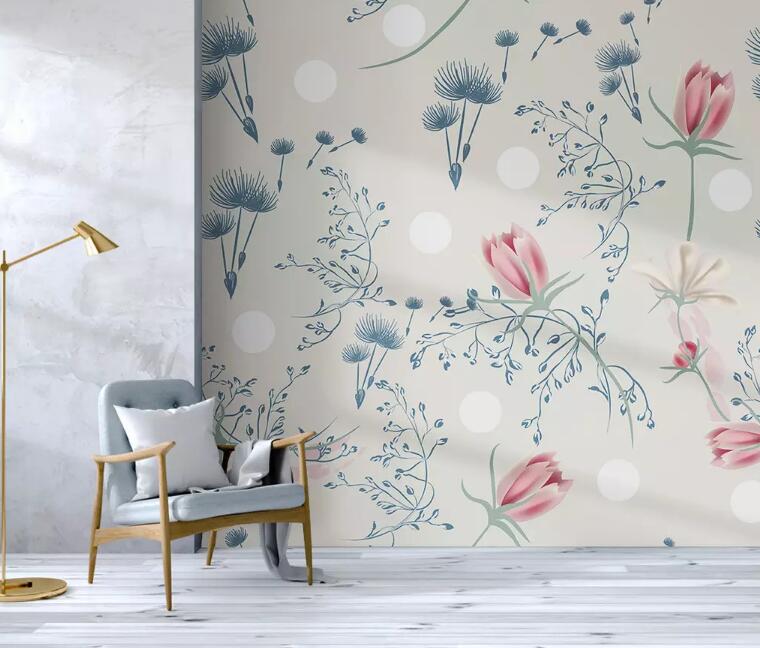 3D Colored Flowers 1262 Wall Murals Wallpaper AJ Wallpaper 2