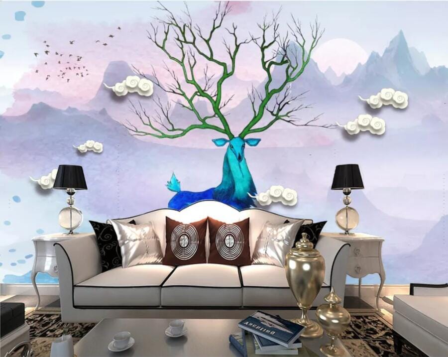 3D Elegant Deer WC808 Wall Murals Wallpaper AJ Wallpaper 2