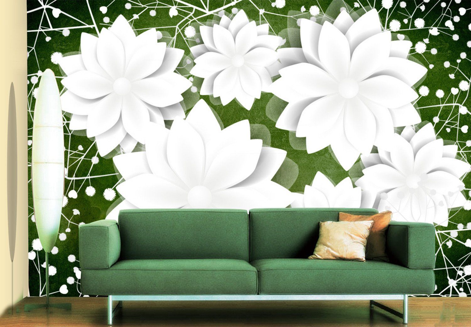 3D White Pure Louts 302 Wallpaper AJ Wallpaper