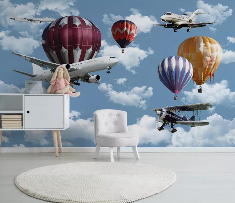 3D Airplane Balloon 1078 Wall Murals Wallpaper AJ Wallpaper 2