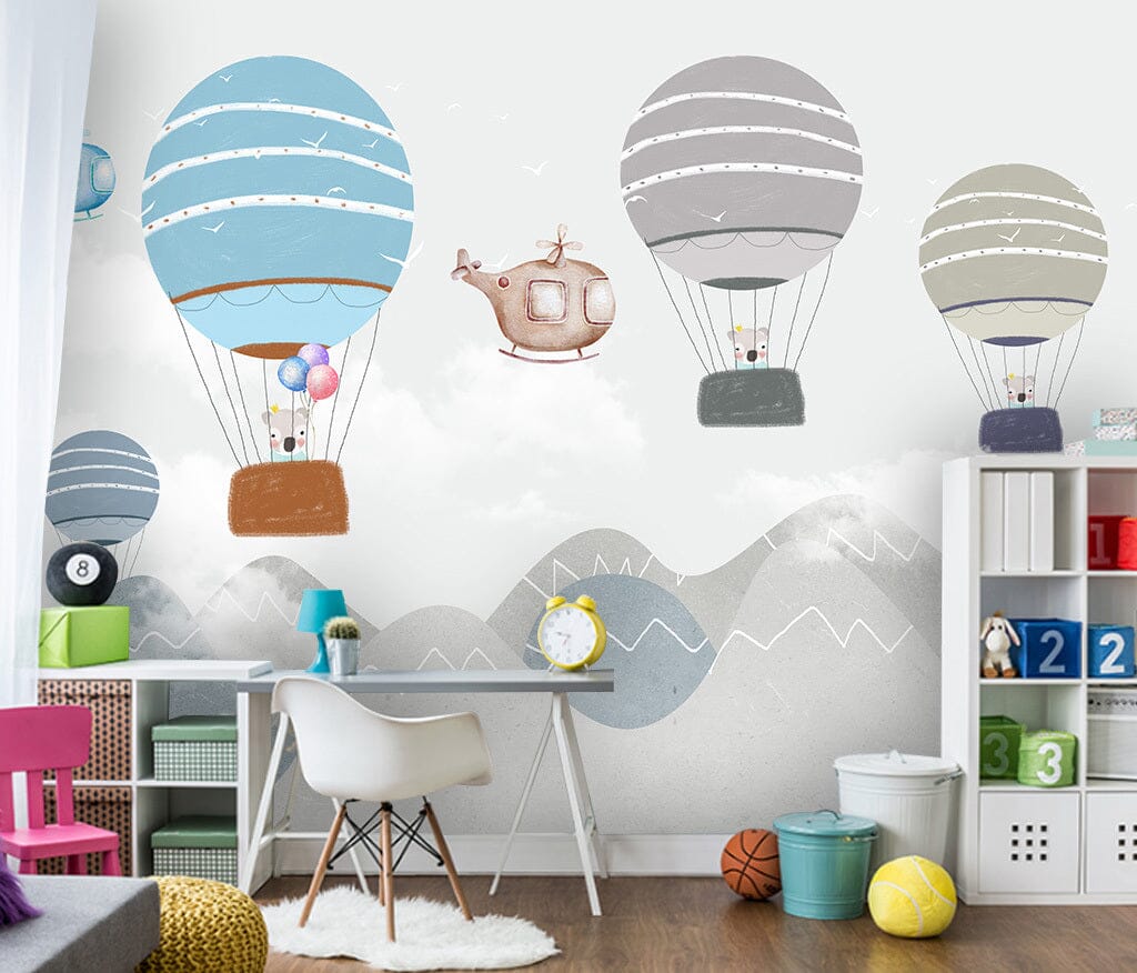3D Blue Balloon WC059 Wall Murals Wallpaper AJ Wallpaper 2