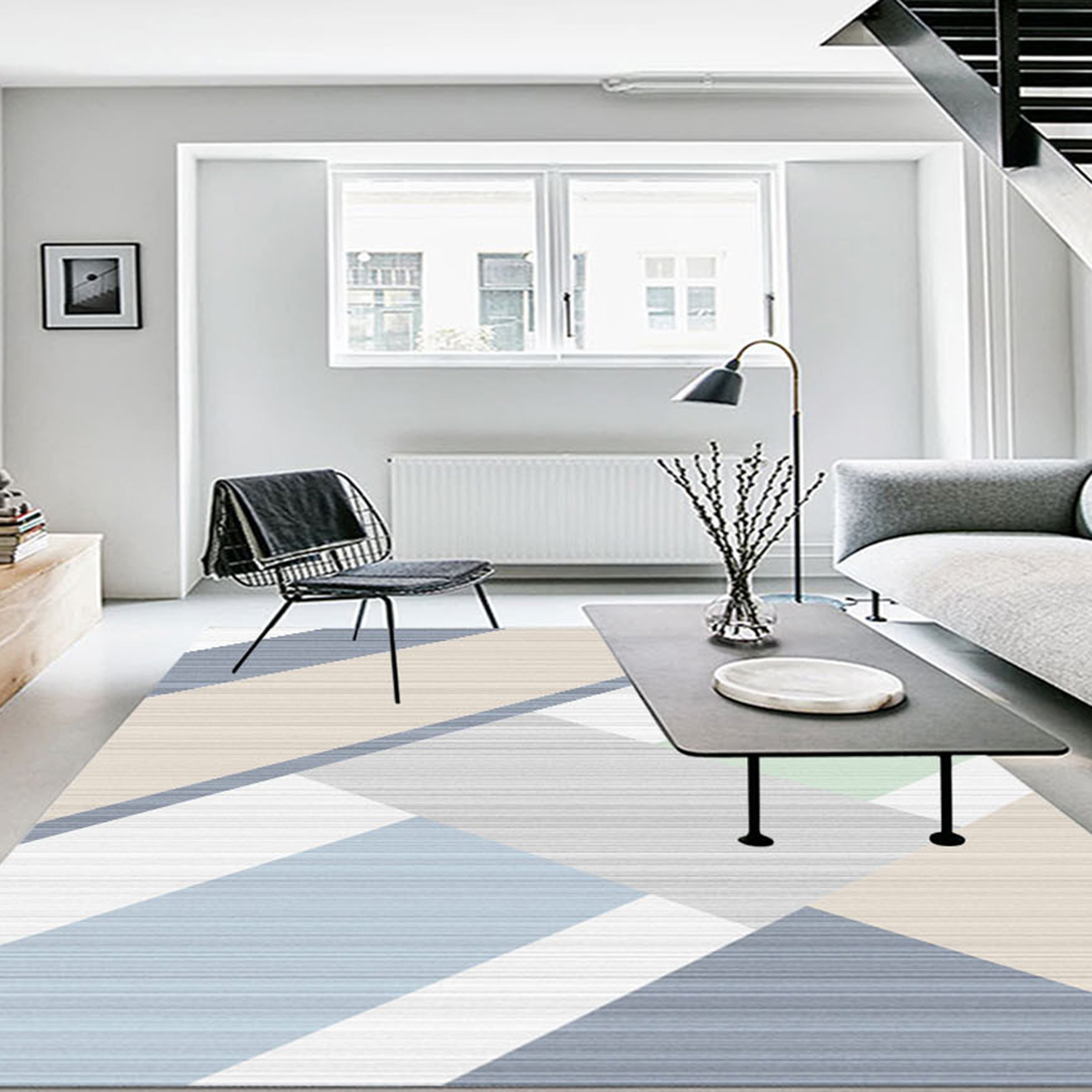 3D Color Geometry WG475 Non Slip Rug Mat Mat AJ Creativity Home