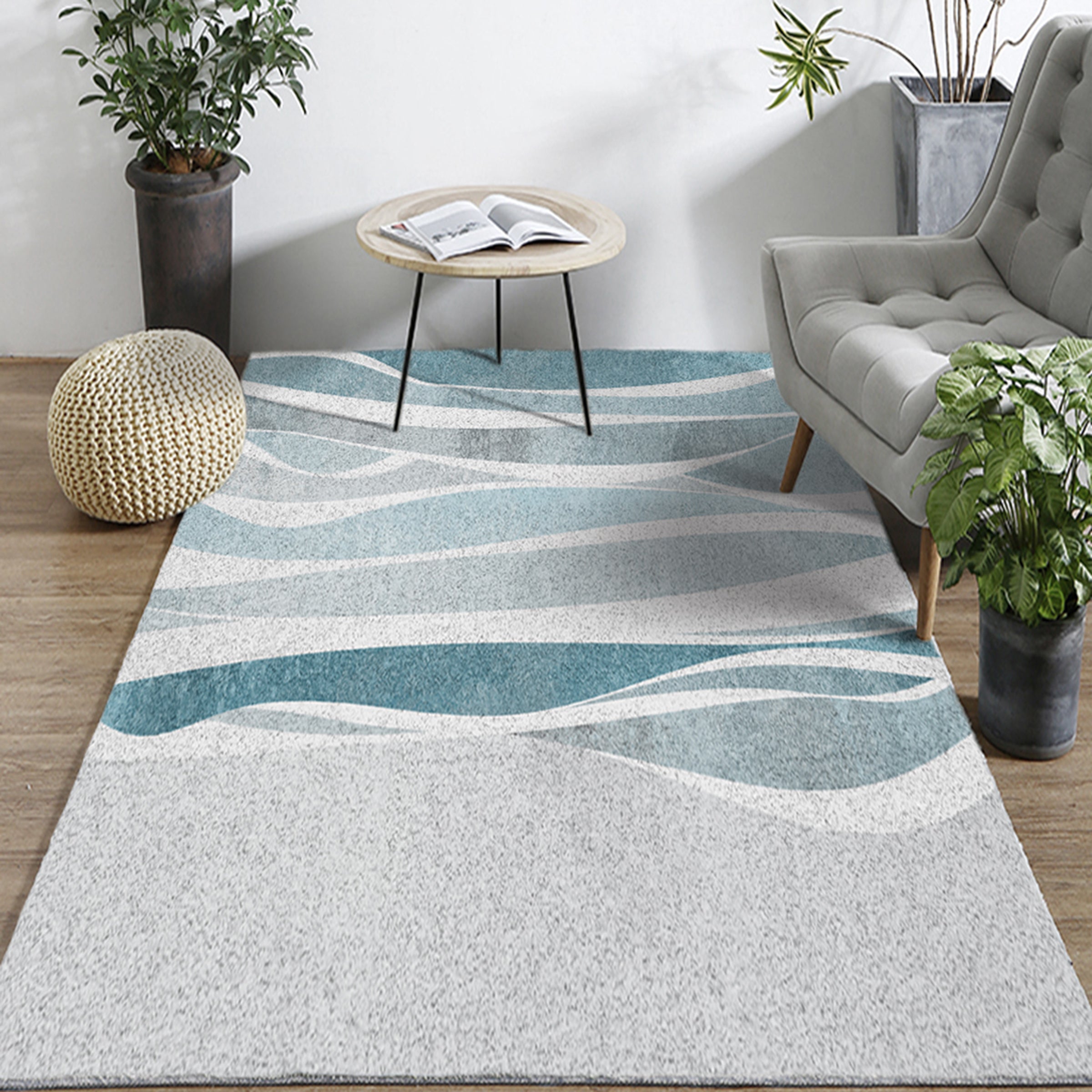 3D Light Green Stripes WG070 Non Slip Rug Mat Mat AJ Creativity Home