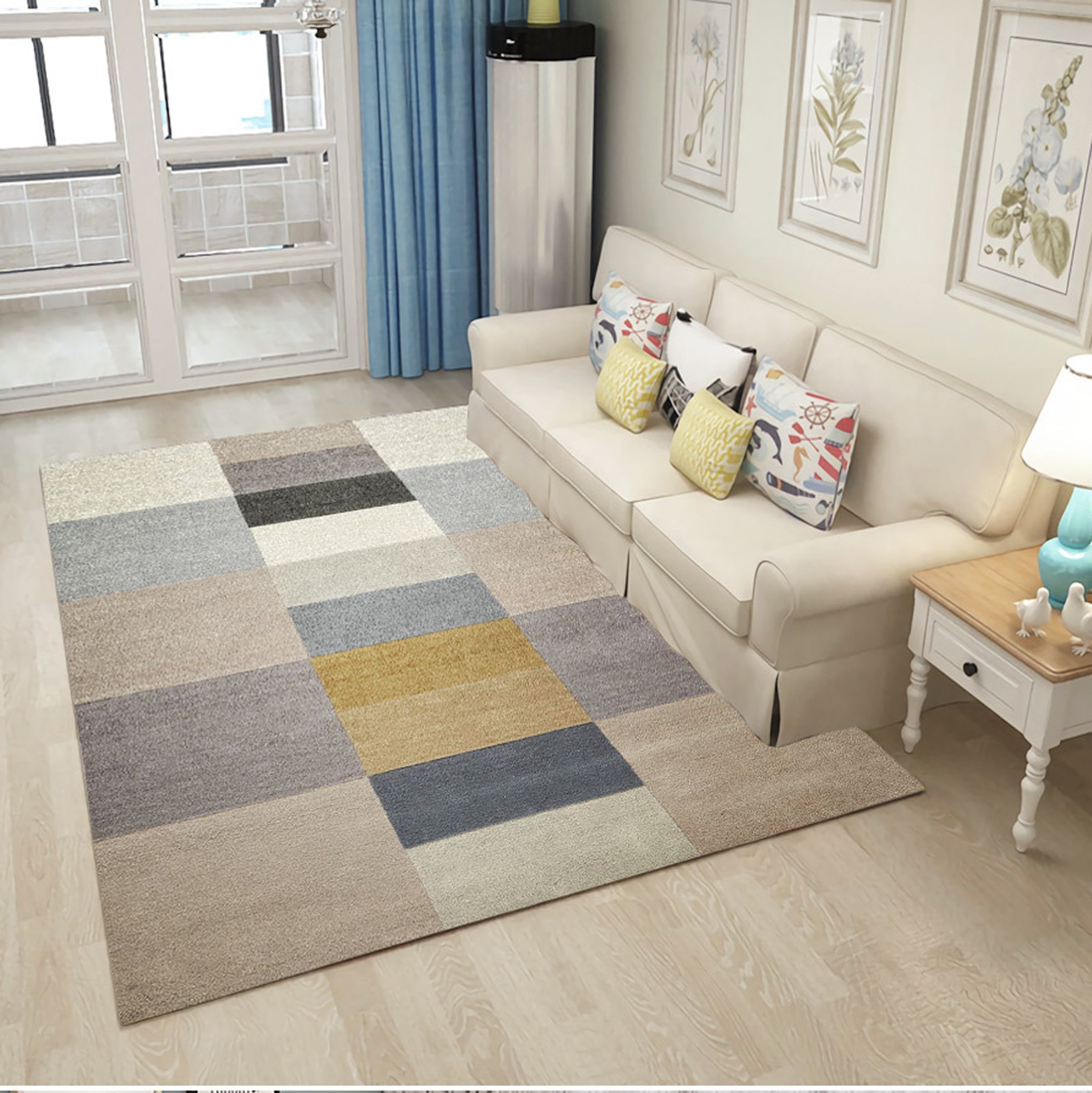 3D Colored Square WG033 Non Slip Rug Mat Mat AJ Creativity Home