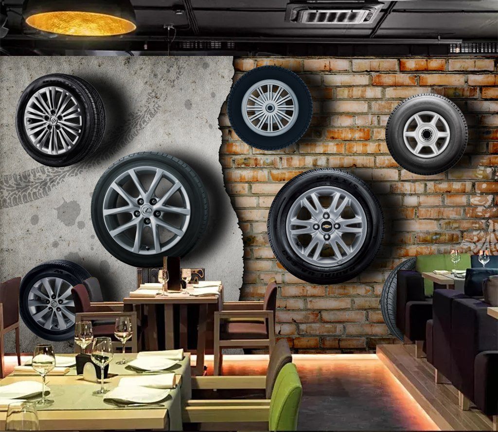 3D Car Tire 681 Wall Murals Wallpaper AJ Wallpaper 2