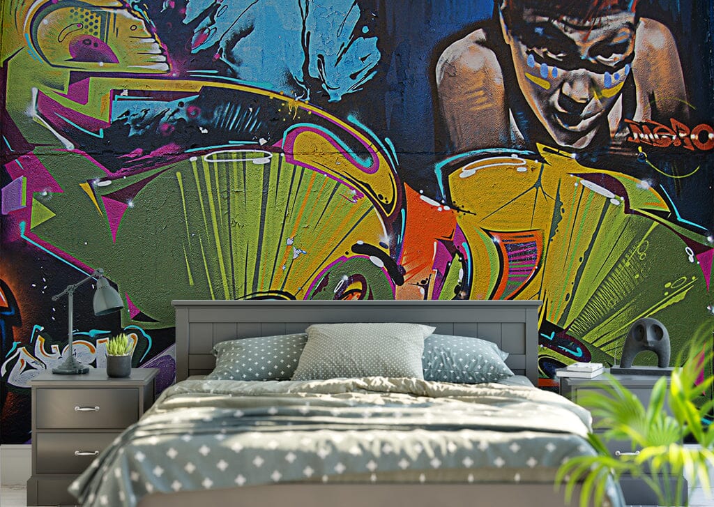 3D Color Graffiti WC022 Wall Murals Wallpaper AJ Wallpaper 2