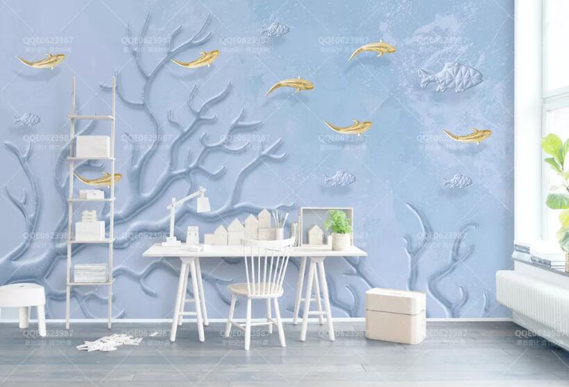 3D Submarine Fish 1274 Wall Murals Wallpaper AJ Wallpaper 2