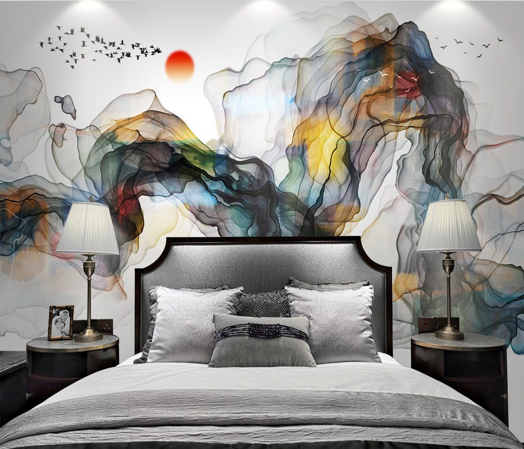 3D Colorful Ink Painting 63 Wall Murals Wallpaper AJ Wallpaper 2